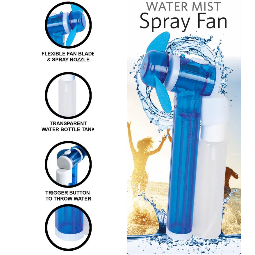 Handheld Water Spray Mist Fan | Indoor Outdoor Use | Soft Blades | Adult or Kids Handheld Water Spray Mist Fan | Indoor Outdoor Use | Soft Blades | Adult or Kids